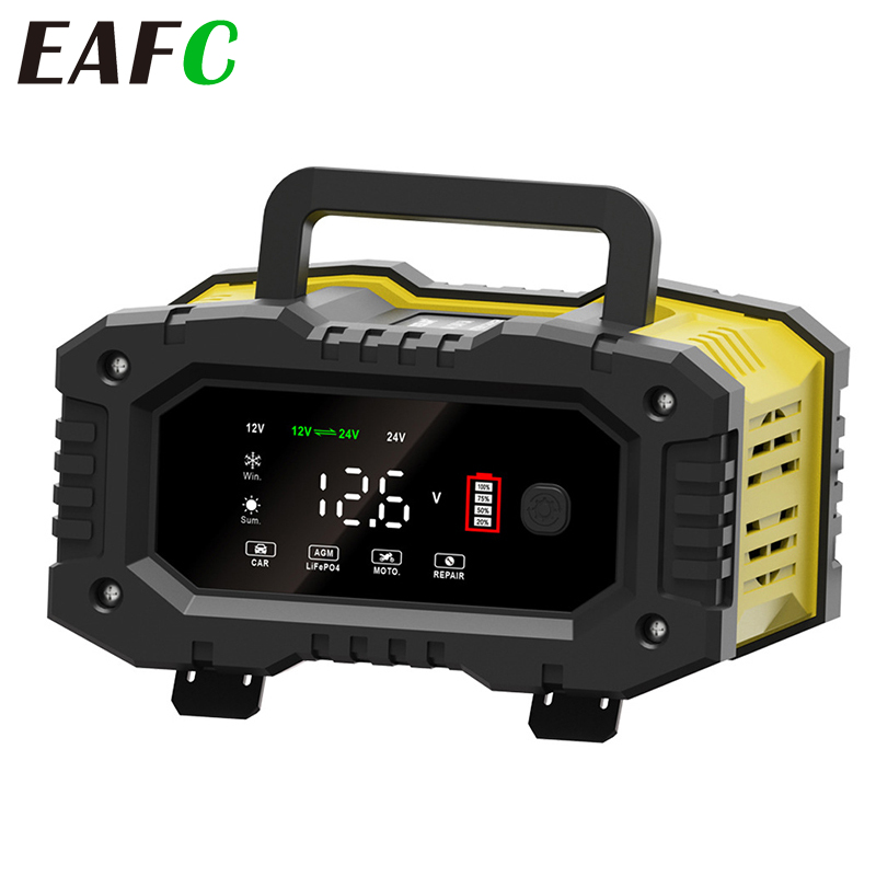 Smart Car Battery Charger 12V 24V 20A - EAFC شاحن بطارية أوتوماتيكية بالكامل ،