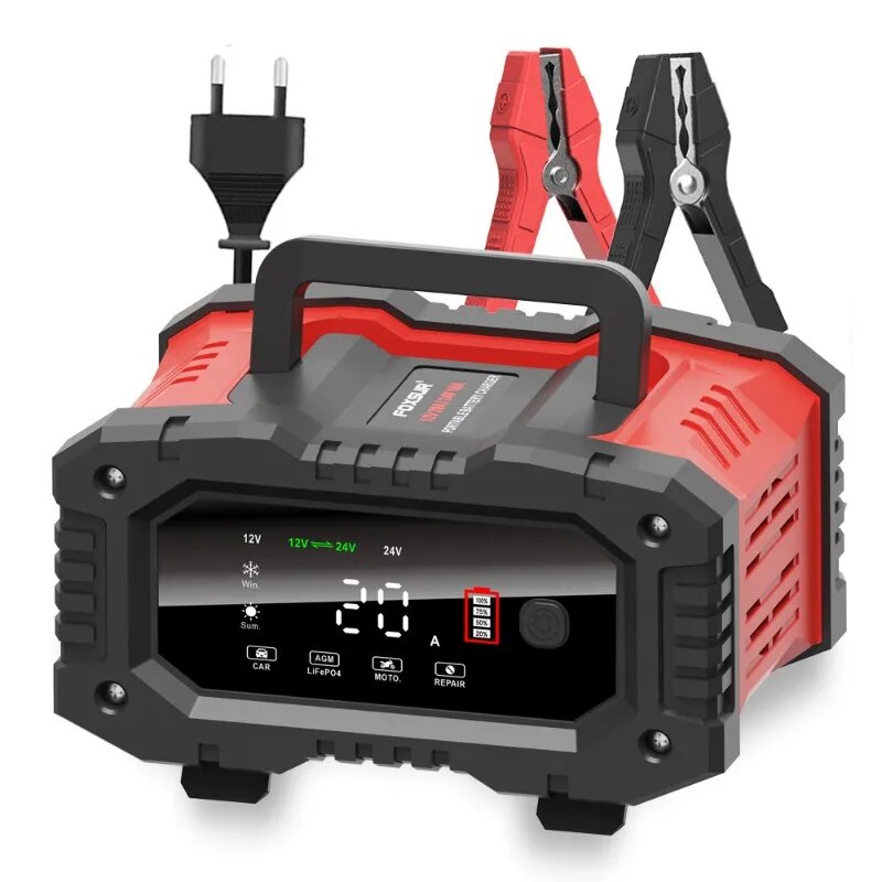 Smart Car Battery Charger 12V 24V 20A - دراجة نارية للسيارة 20A/10A 12V/24V ليثيوم