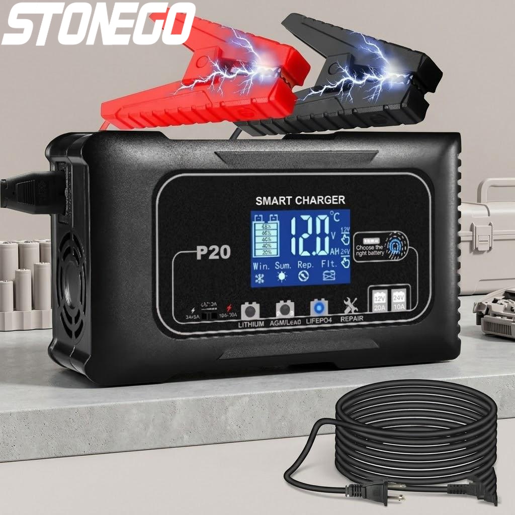 Lead Acid Battery Pulse Repair Desulfator - شاحن بطارية ذكي 12 فولت 24