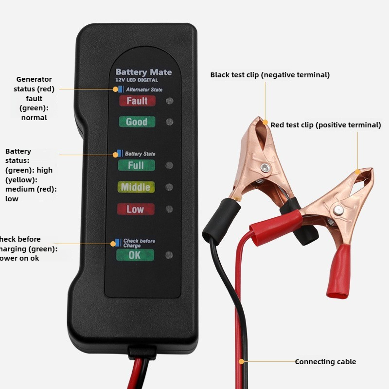 المحمولة بطارية السيارة بدء تس - مراجعة Alternator Tester Digital Diagnostic Tool وسعره