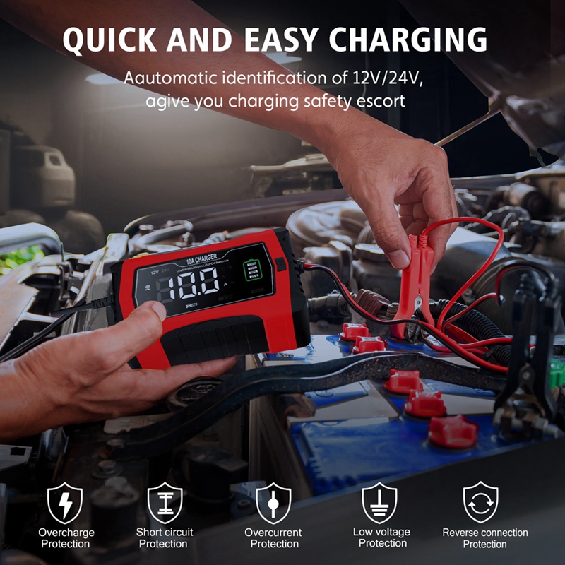10A شحن تلقائي لبطاريات الليثي - مراجعة Lifepo4 Battery Charger Smart Automatic وسعره