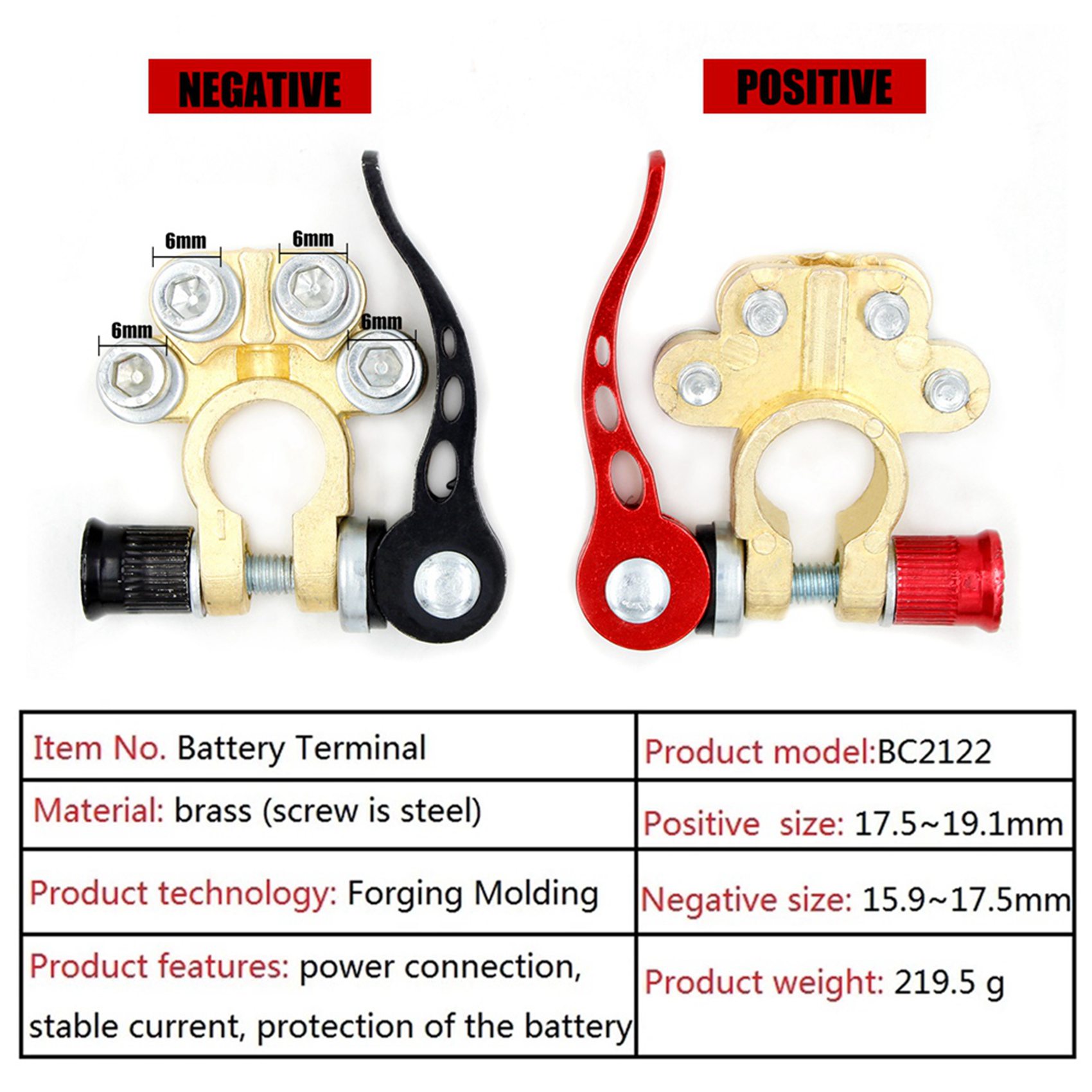 مشابك بطارية سيارة سريعة الفك  - مراجعة Battery Terminal Clamps Quick Release Brass وسعره