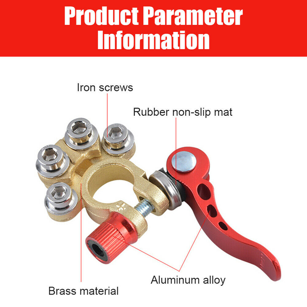 مشبك كابل سلك موجب وسالب 12 فو - مراجعة Battery Terminal Clamps Quick Release Brass وسعره
