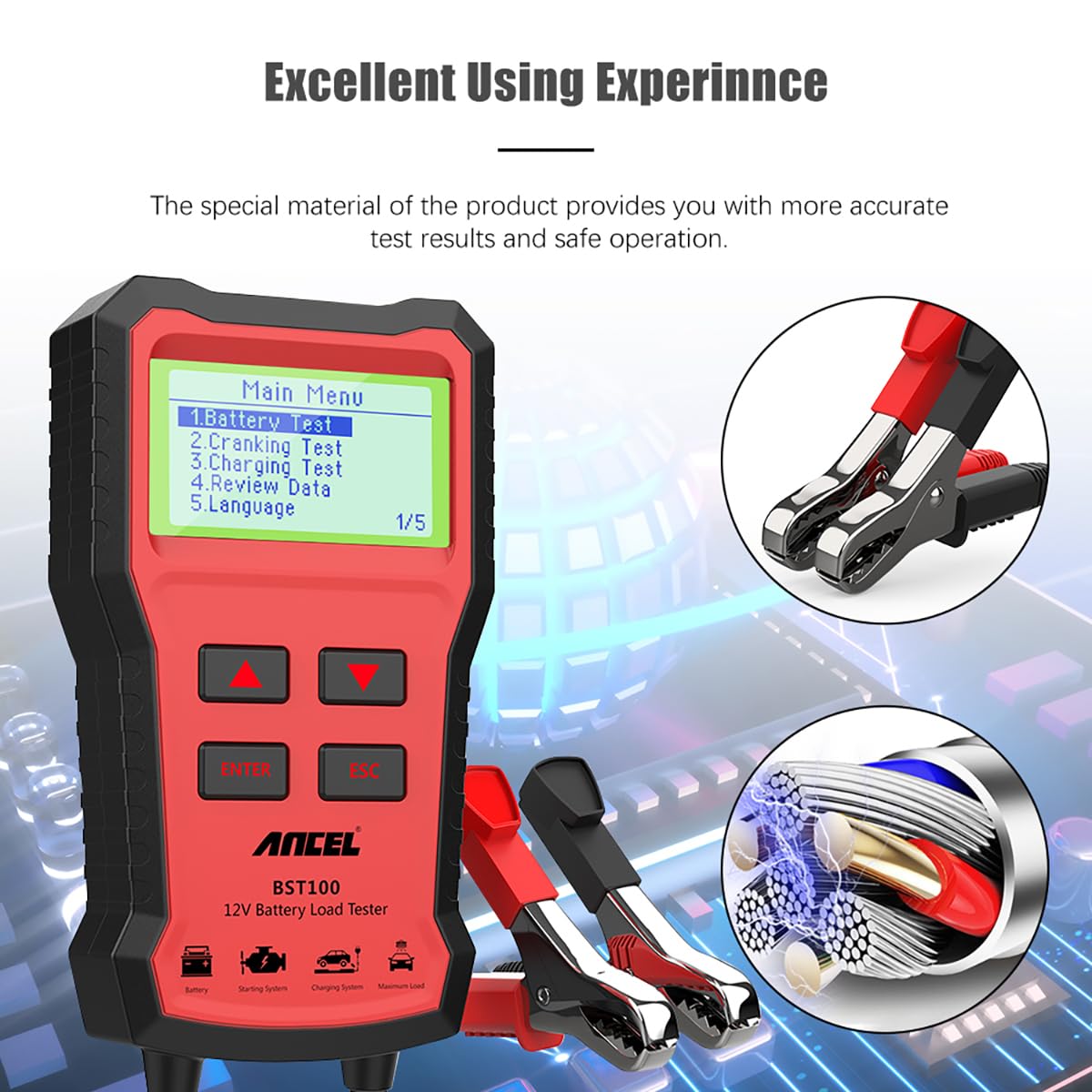 جهاز اختبار بطارية السيارة الر - مراجعة Car Battery Load Tester Digital Cranking وسعره