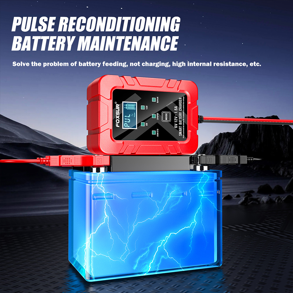 FOXSUR 6 فولت 12 فولت التلقائي - مراجعة Lifepo4 Battery Charger Smart Automatic وسعره