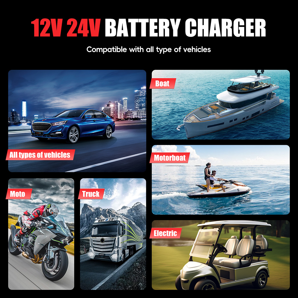 شاحن بطارية ذكي FOXSUR 12V/20A - مراجعة Smart Car Battery Charger 12V 24V 20A وسعره