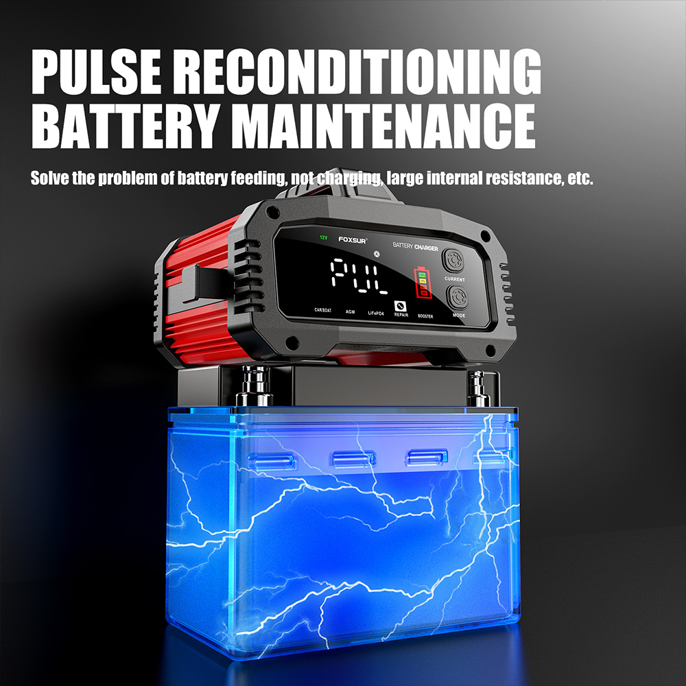 شاحن بطارية السيارة والدراجة ا - مراجعة Smart Car Battery Charger 12V 24V 20A وسعره