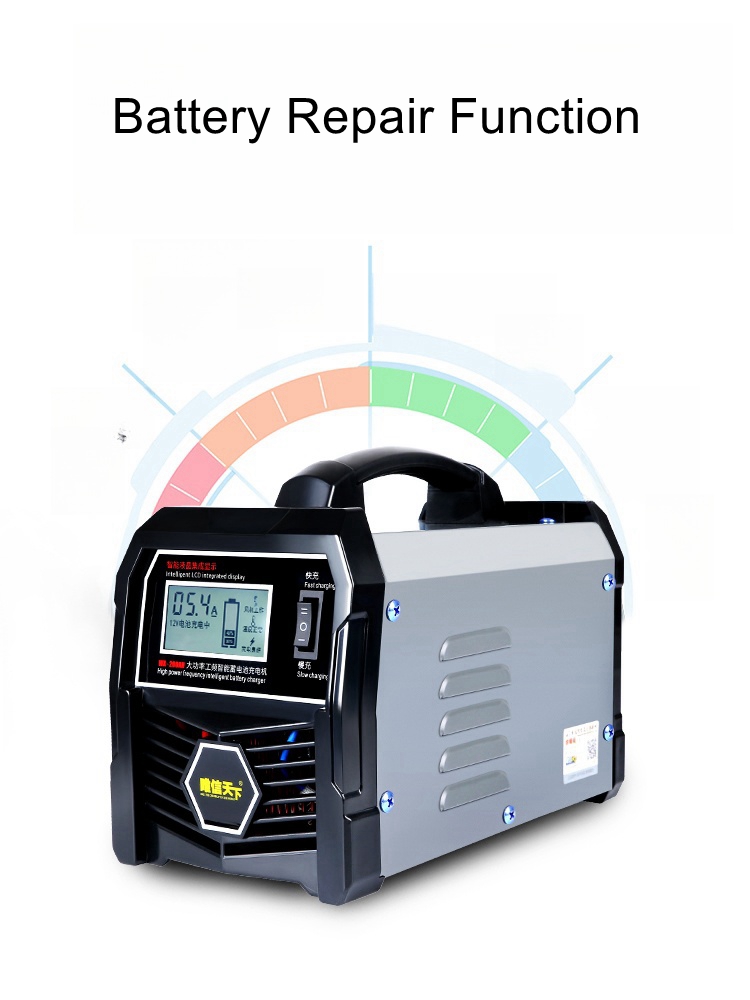 شاحن بطارية 12 فولت/24 فولت عا - مراجعة Smart Car Battery Charger 12V 24V 20A وسعره