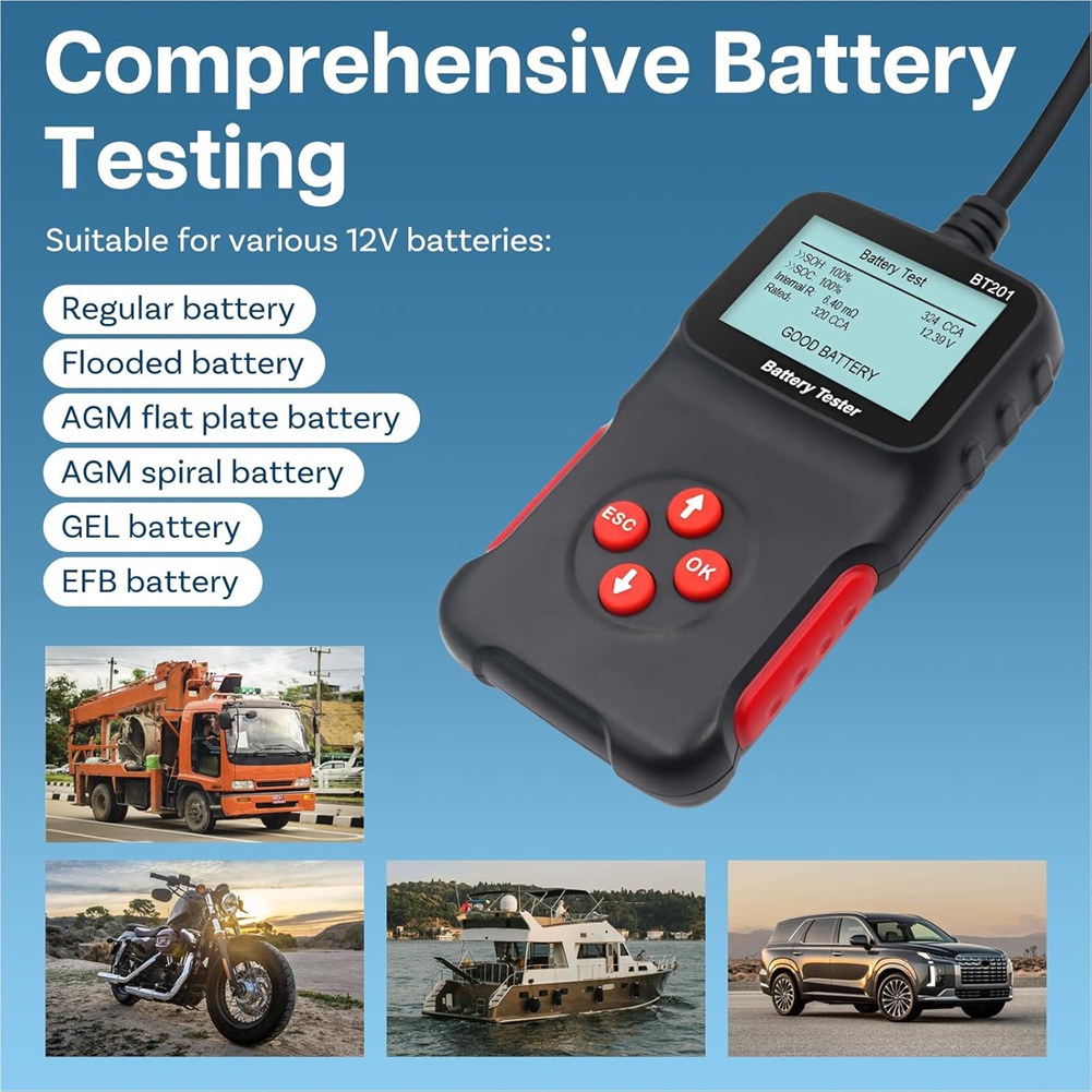 جهاز اختبار بطارية السيارة الر - مراجعة Alternator Tester Digital Diagnostic Tool وسعره