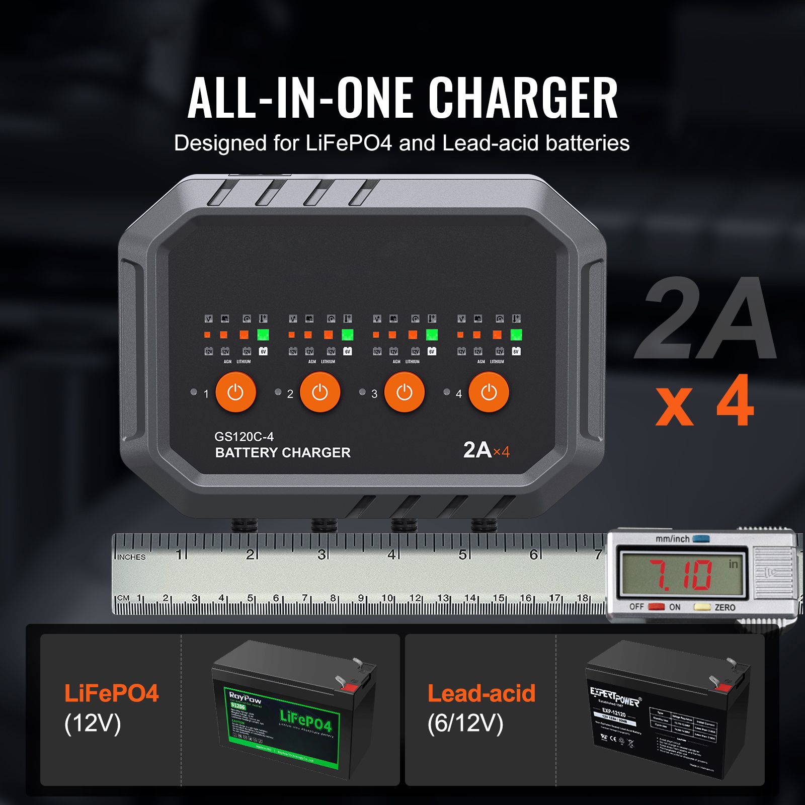 شاحن بطارية ذكي، 8 أمبير، لبطا - مراجعة Lifepo4 Battery Charger Smart Automatic وسعره