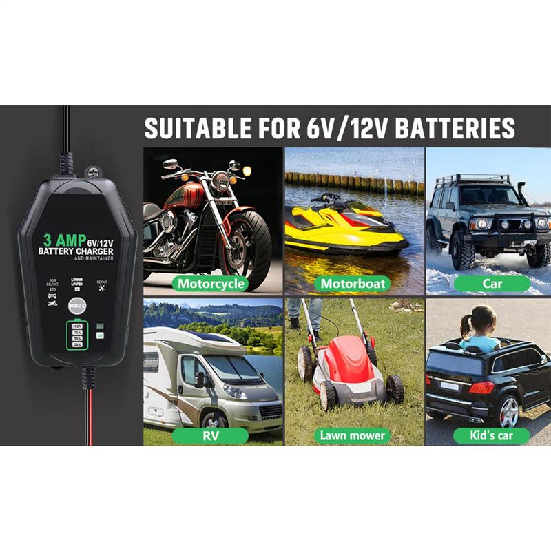 3000mA 6 فولت 12 فولت التلقائي - مراجعة Lifepo4 Battery Charger Smart Automatic وسعره