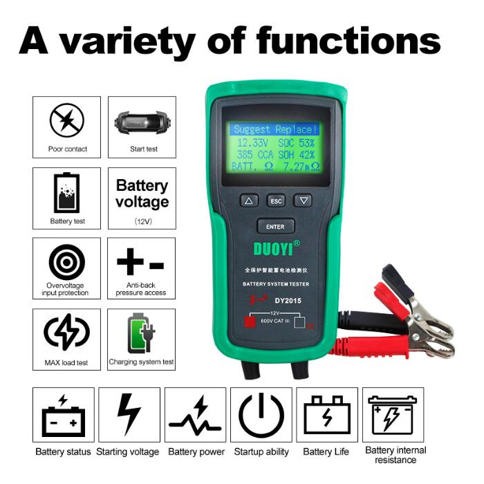 DUOYI DY2015 12 فولت نظام بطار - مراجعة Car Battery Load Tester Digital Cranking وسعره