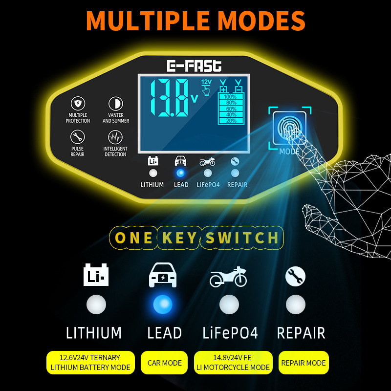 شاحن بطارية حمض الليثيوم ، شاح - مراجعة Lifepo4 Battery Charger Smart Automatic وسعره
